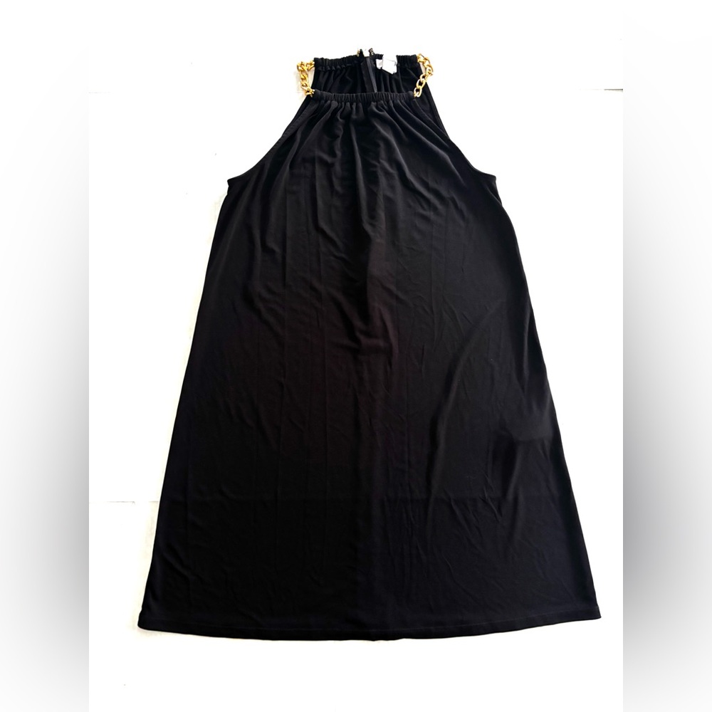 Michael Kors Little‎ Black Dress Chain Straps A-line Zipper Stretchy Women’s S - Picture 9 of 9
